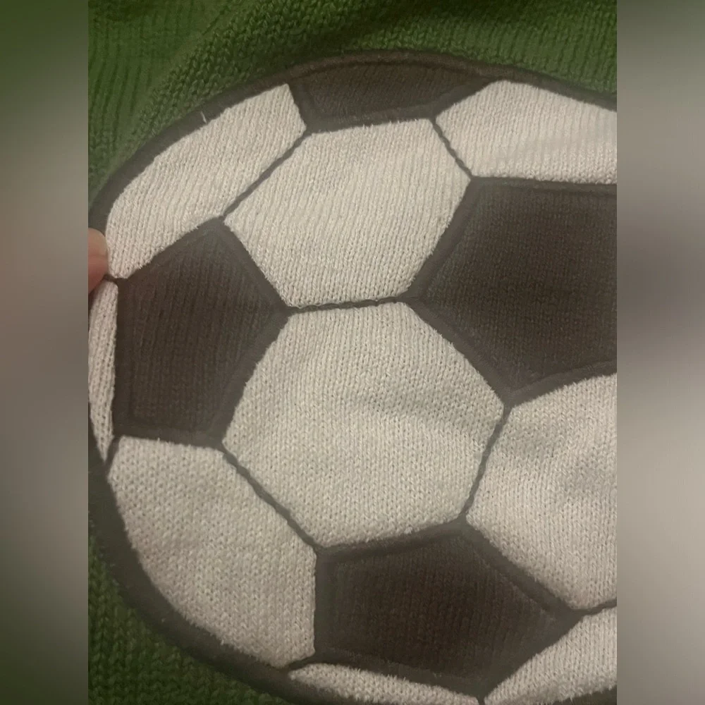 Gymboree Green Kids Sweater with Soccer Ball Applique and Buttons Boys Size 5T